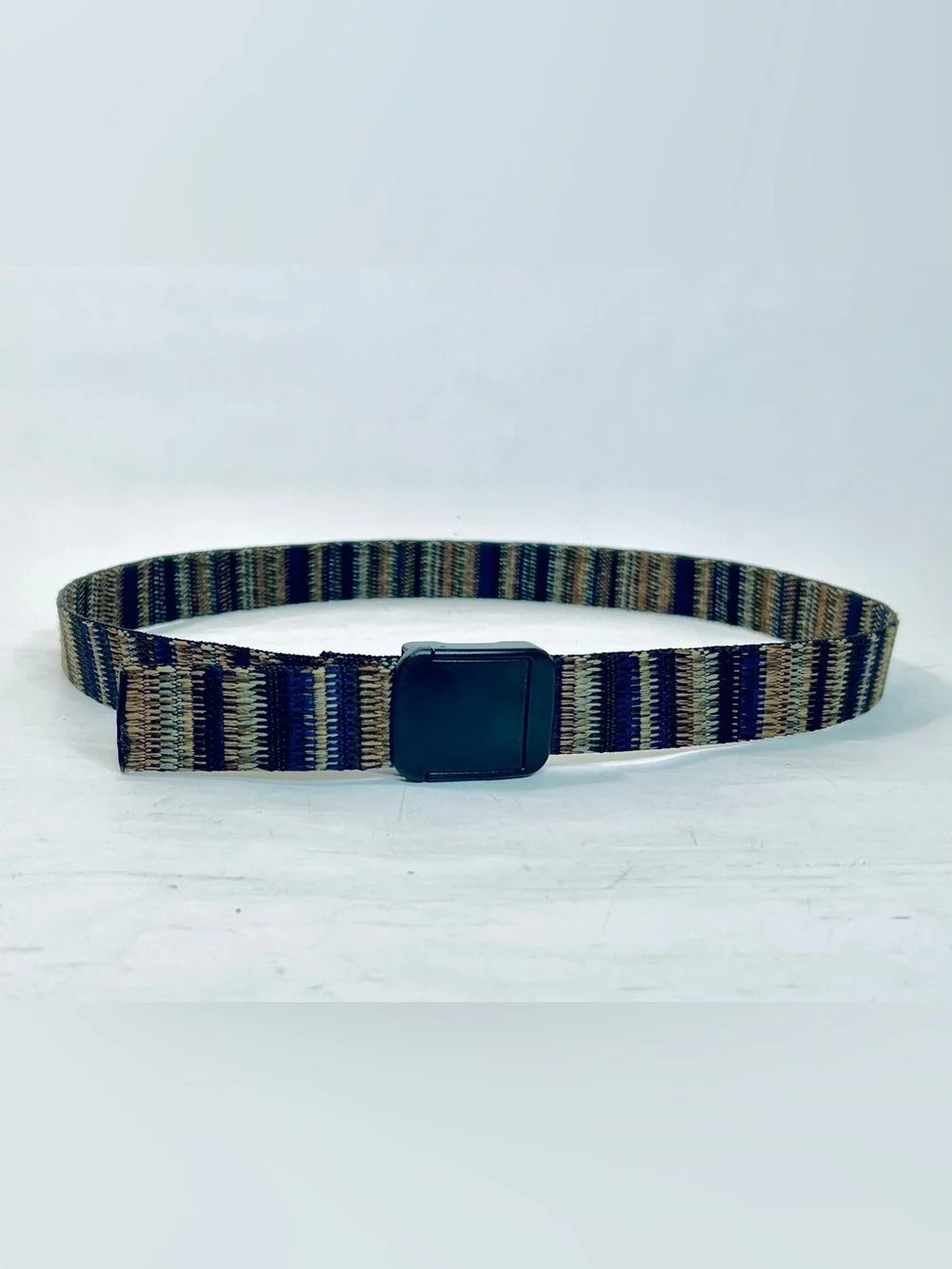 Bison Designs T-Lock Belt, Brown and Blue, size Medium